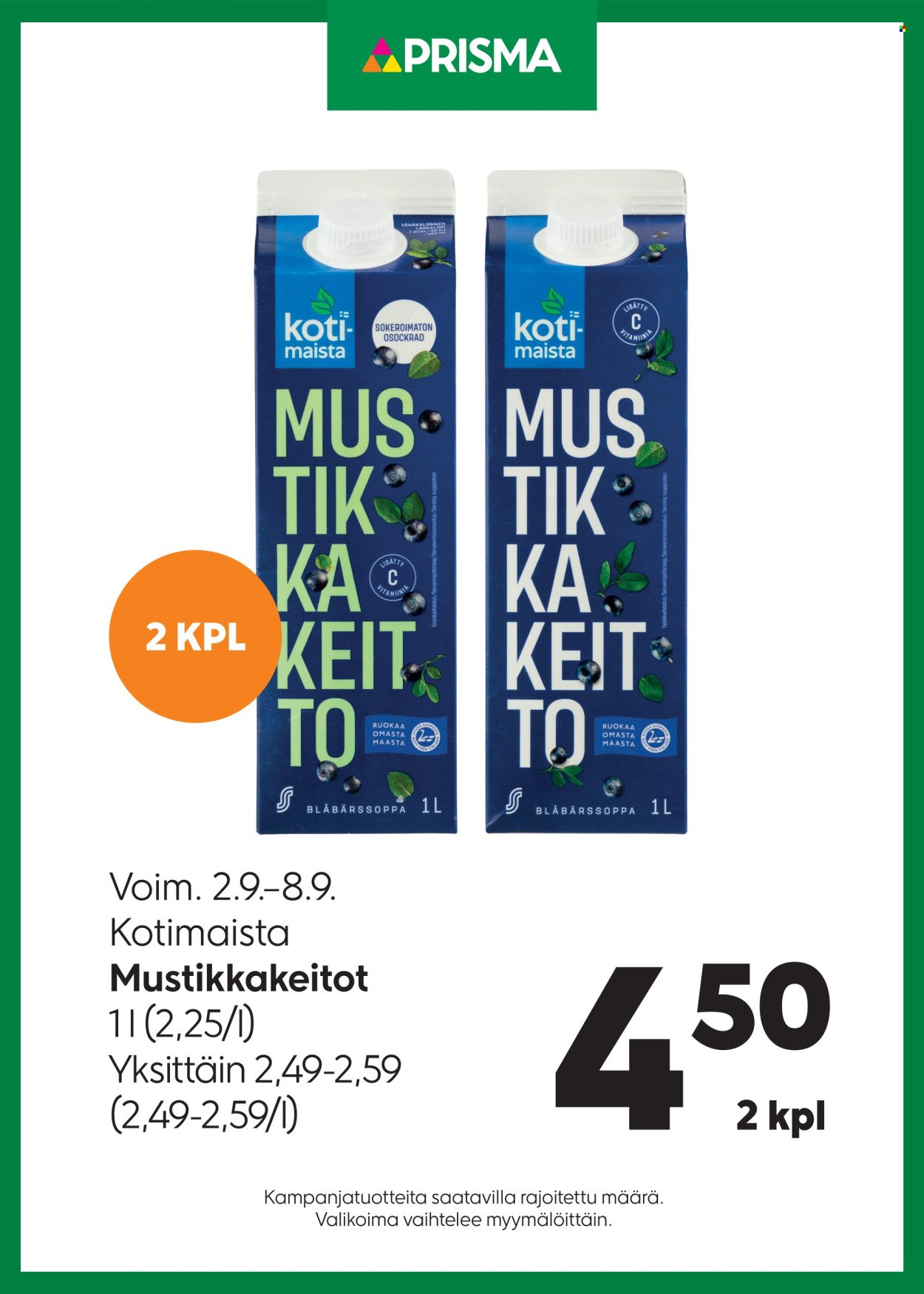 PRISMA tarjoukset - Alkaen KE 2.9.2026