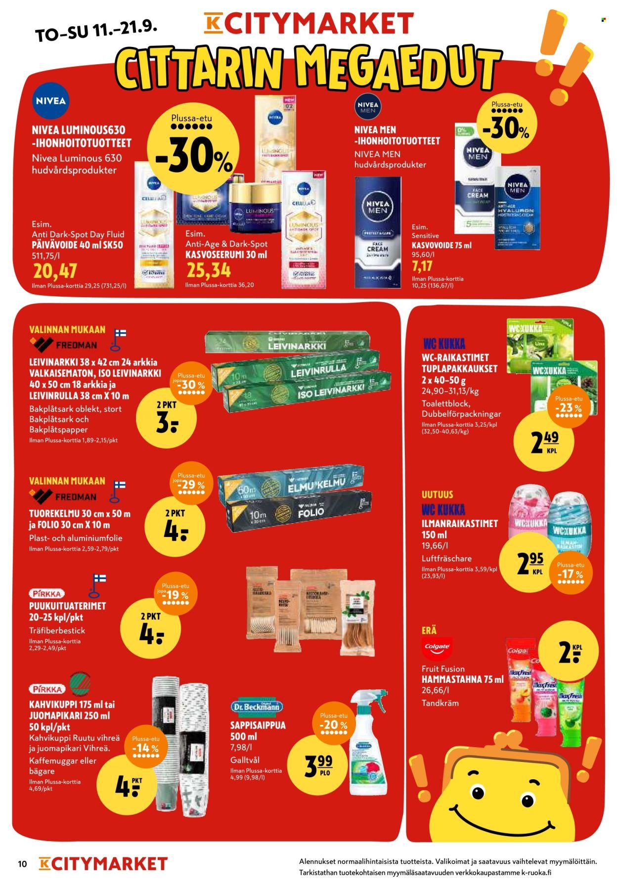 K-CITYMARKET tarjoukset - Alkaen TO 11.9.2025 (2025-09-11 - 2025-09-21)