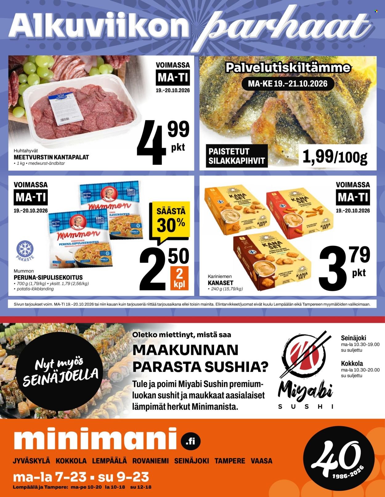 MINIMANI tarjoukset - Alkaen KE 14.10.2026