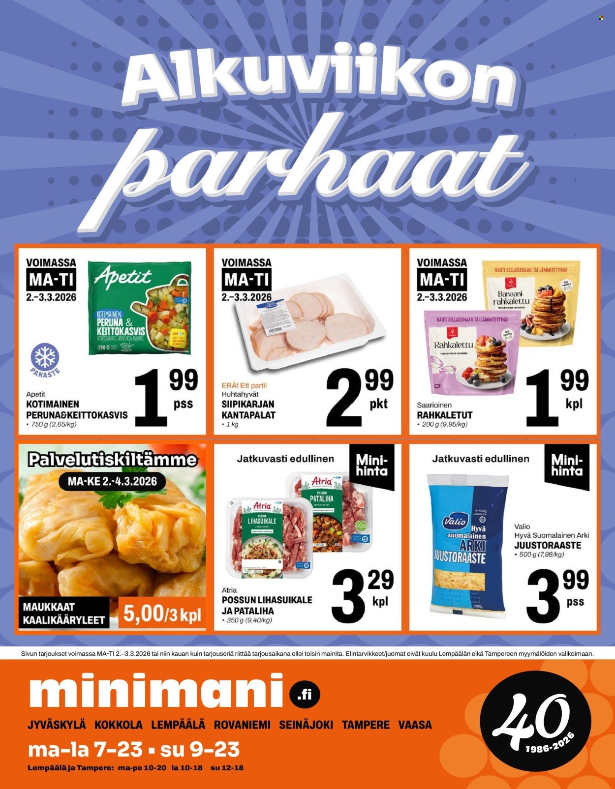 MINIMANI tarjoukset - Alkaen MA 2.3.2026