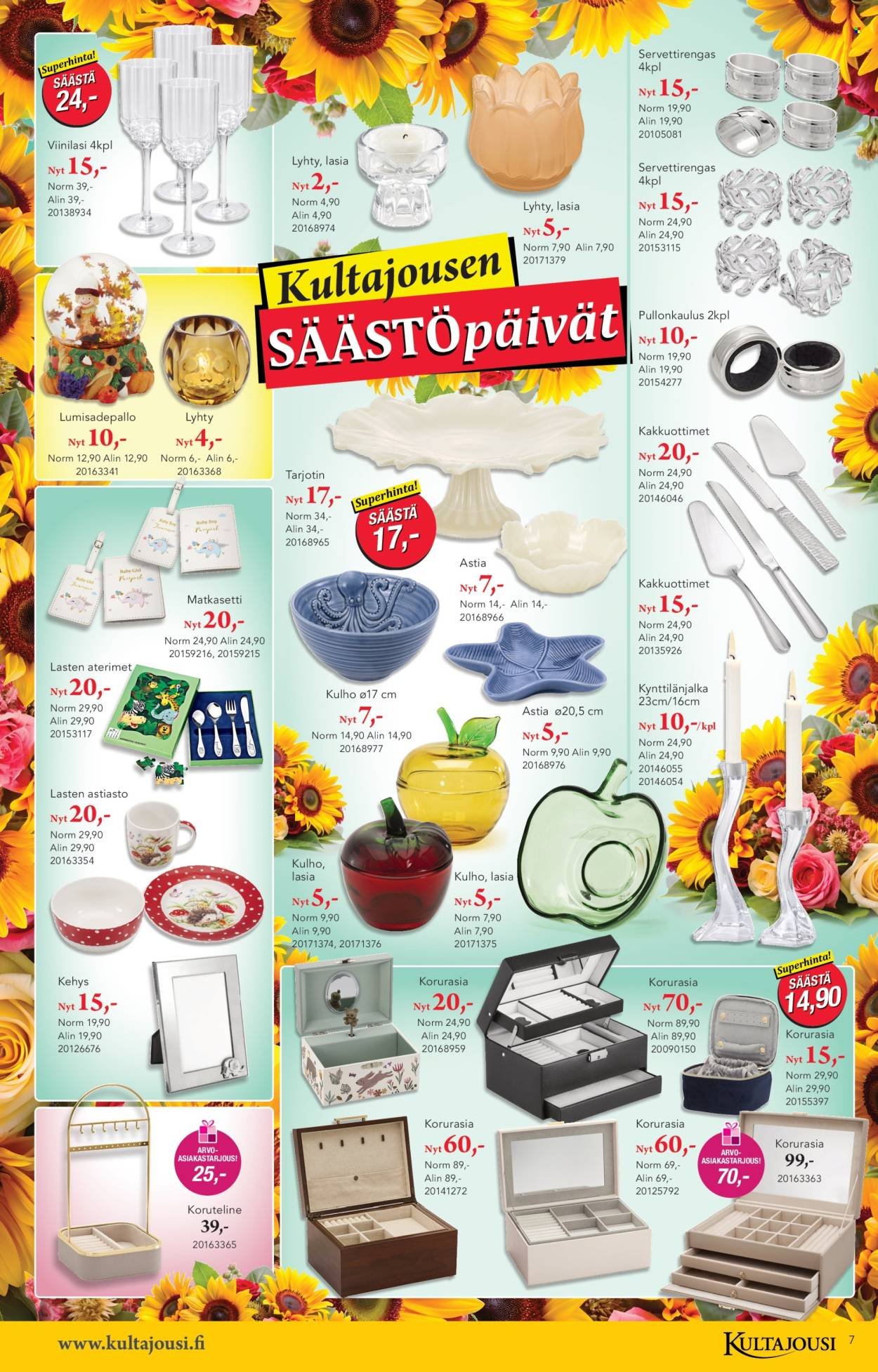 KULTAJOUSI tarjoukset - Säästöpäivät kuvasto