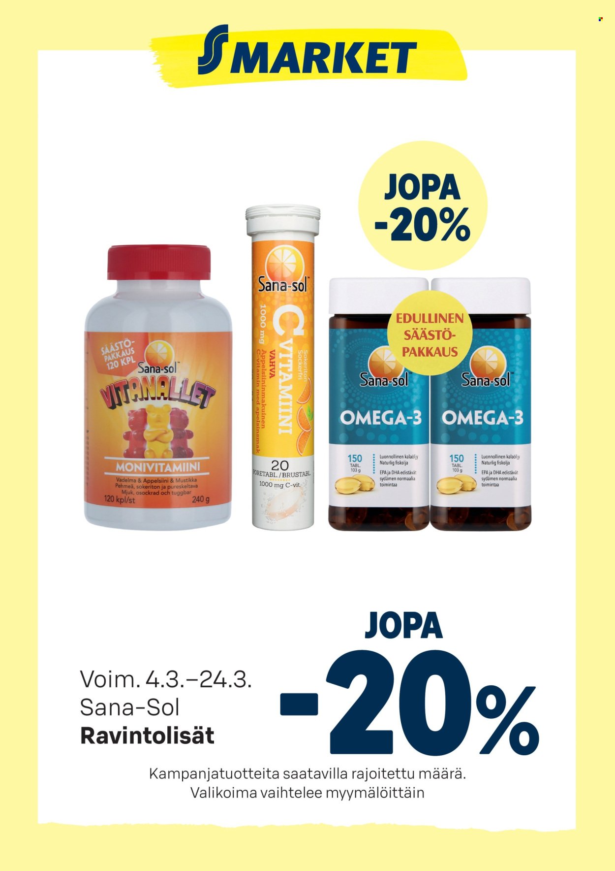S-MARKET tarjoukset - Ravintolisat