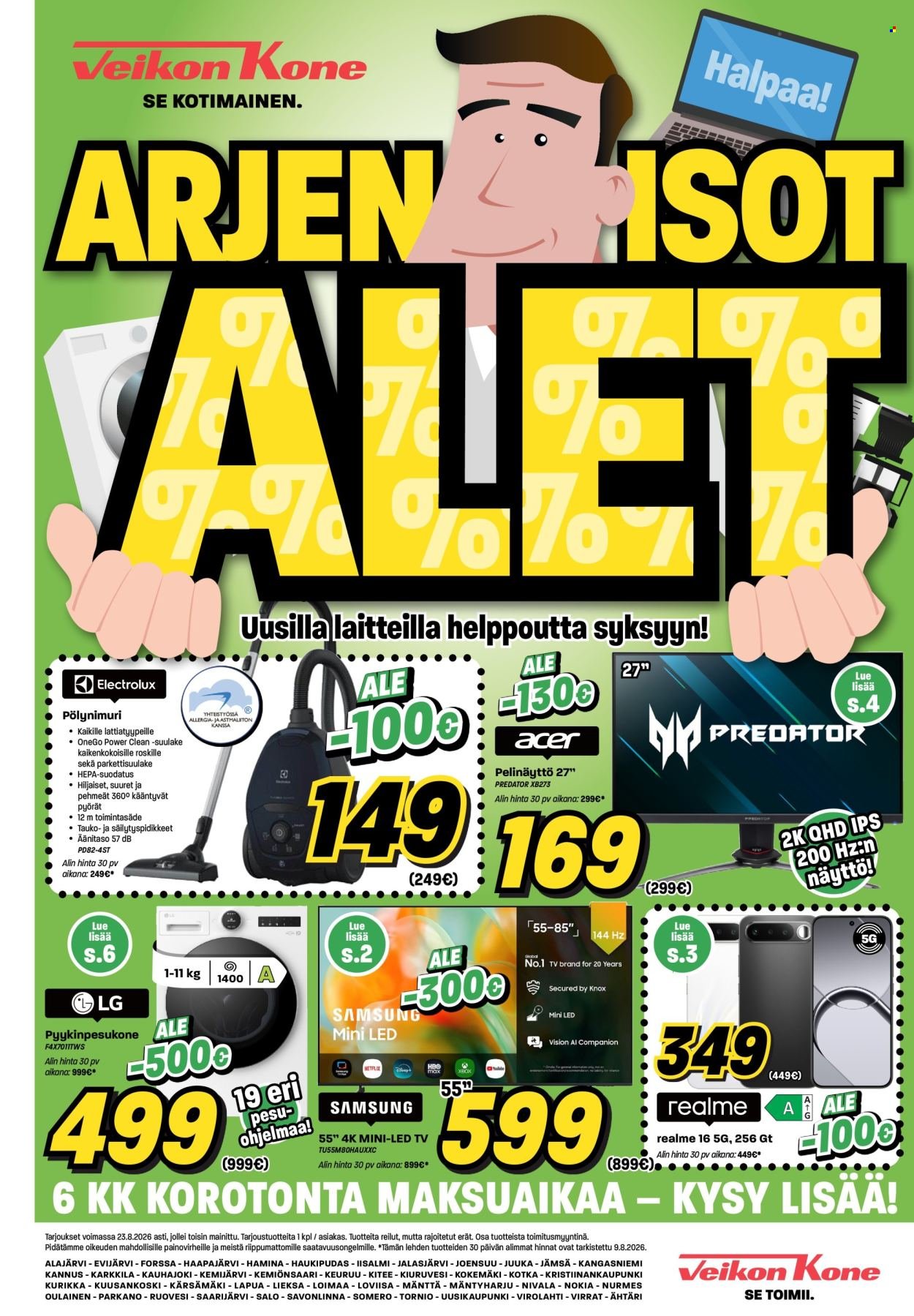 VEIKON KONE tarjoukset - Alkaen MA 10.8.2026