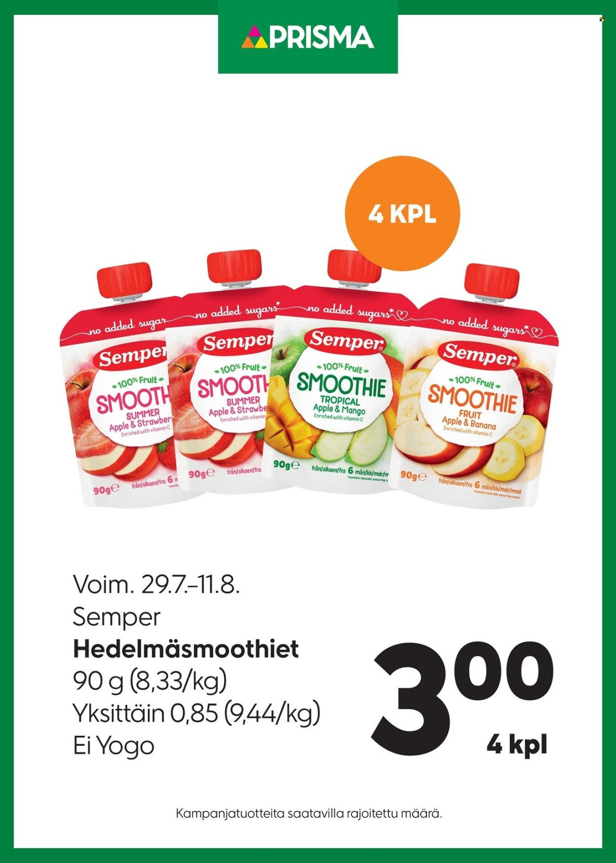 PRISMA tarjoukset - Alkaen KE 29.7.2026