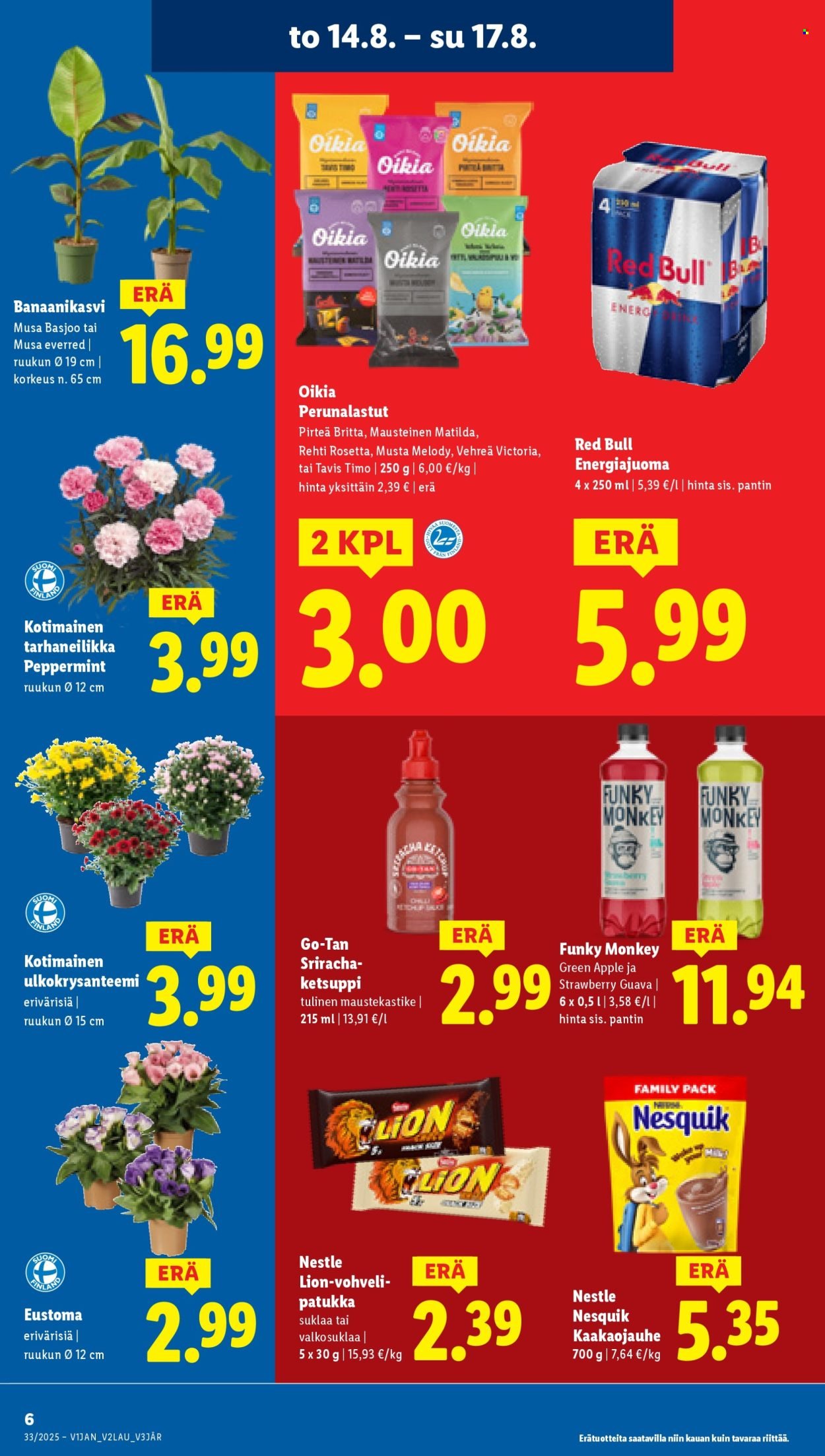 LIDL tarjoukset - Alkaen TO 14.8.2025 (2025-08-14 - 2025-08-20)