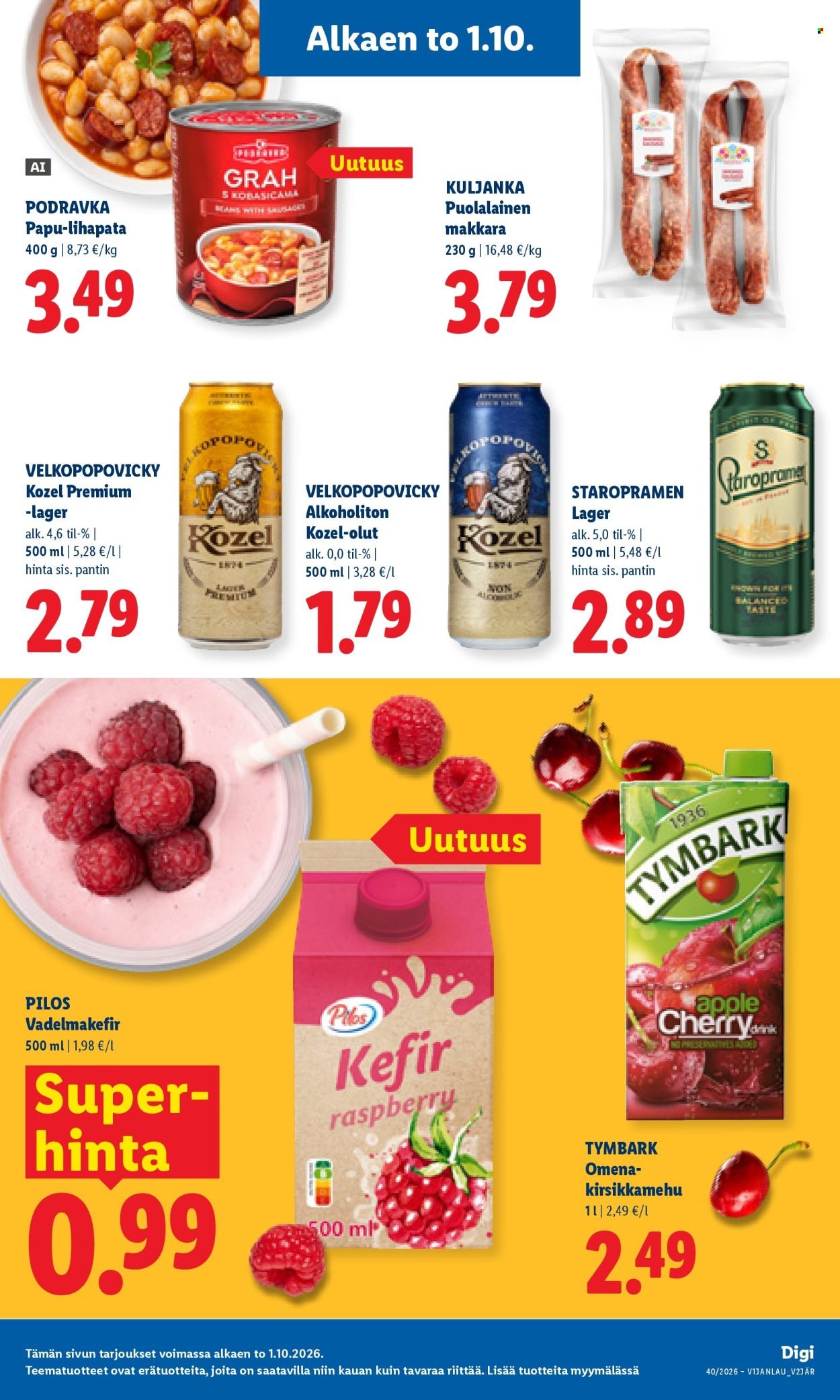 LIDL tarjoukset - Alkaen TO 1.10.2026