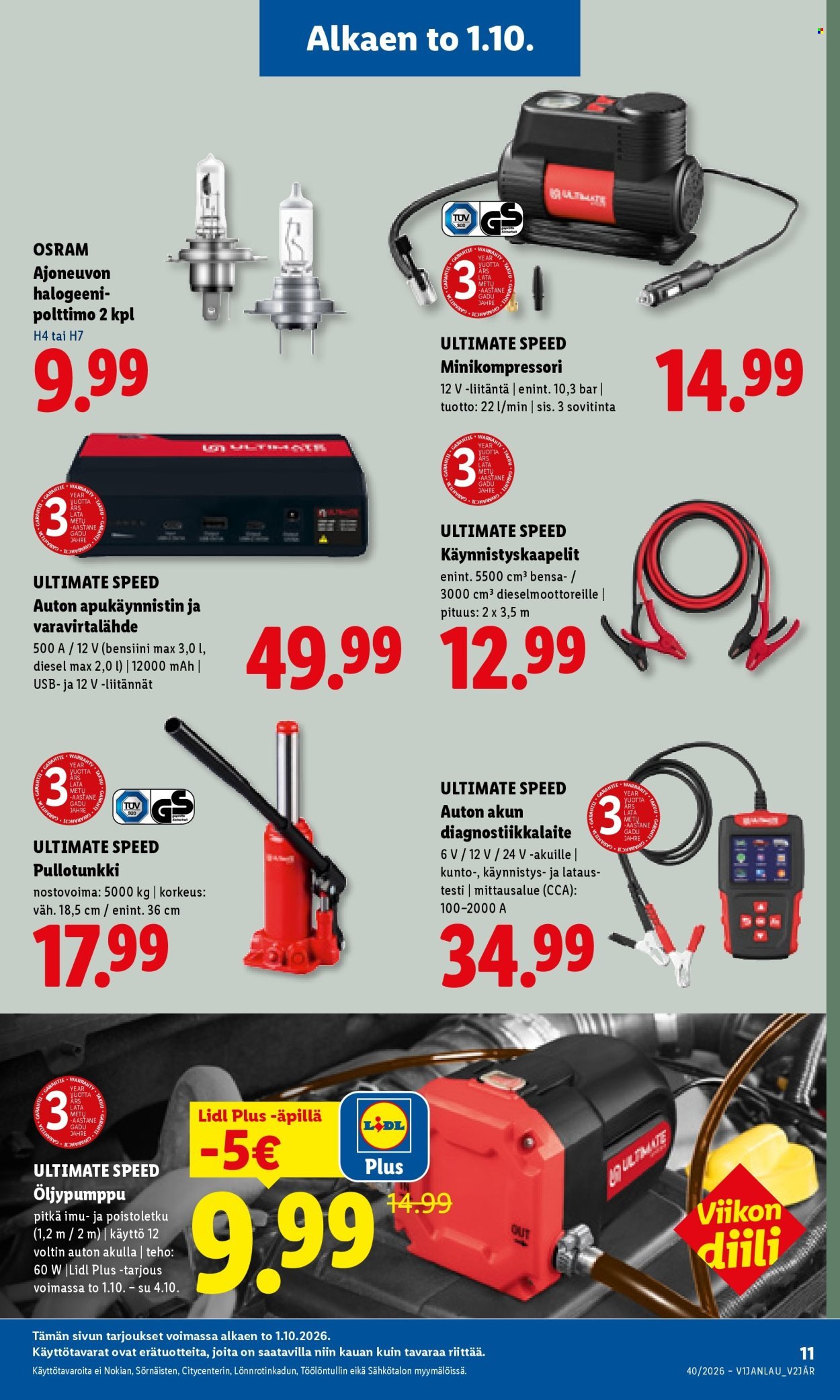 LIDL tarjoukset - Alkaen TO 1.10.2026