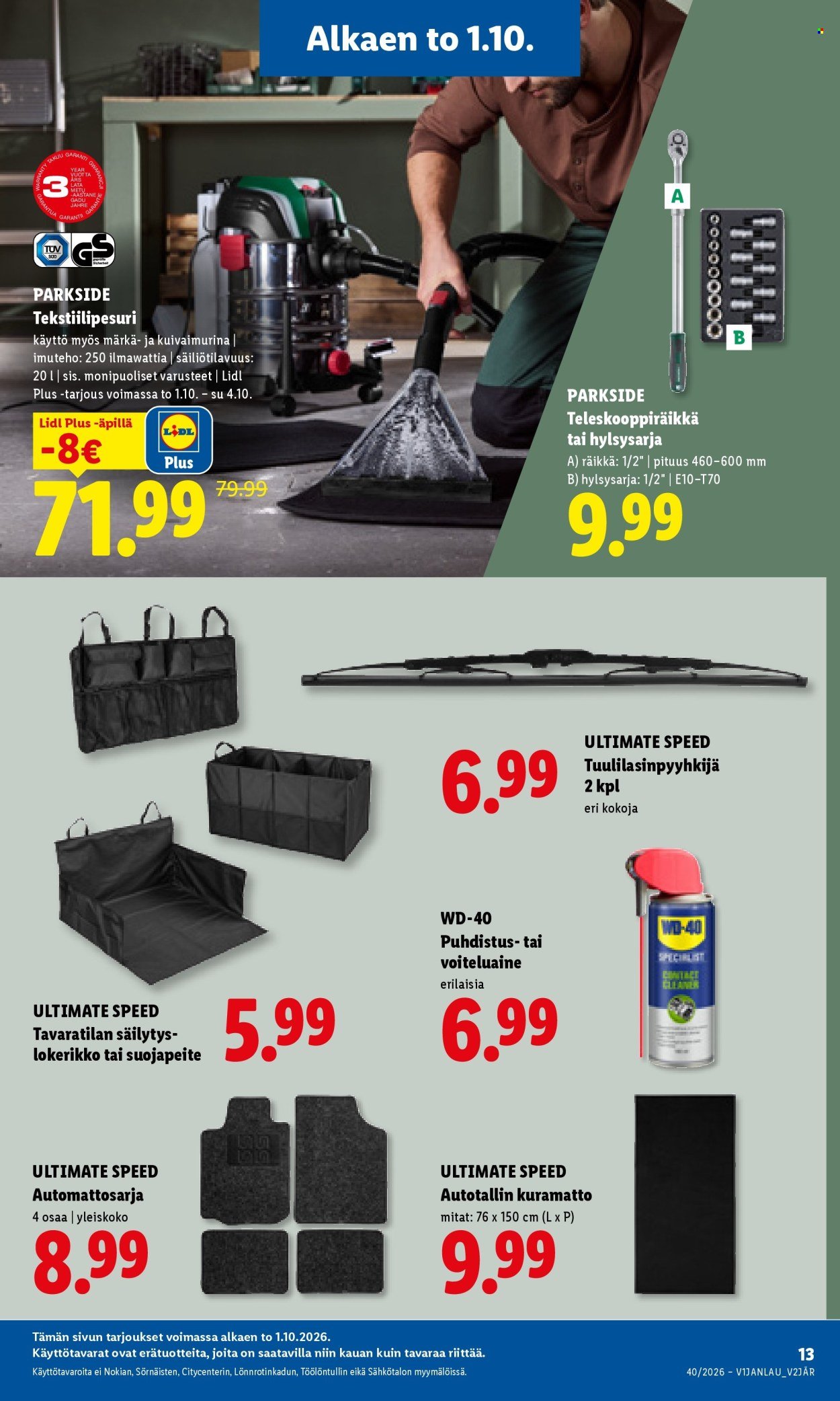 LIDL tarjoukset - Alkaen TO 1.10.2026