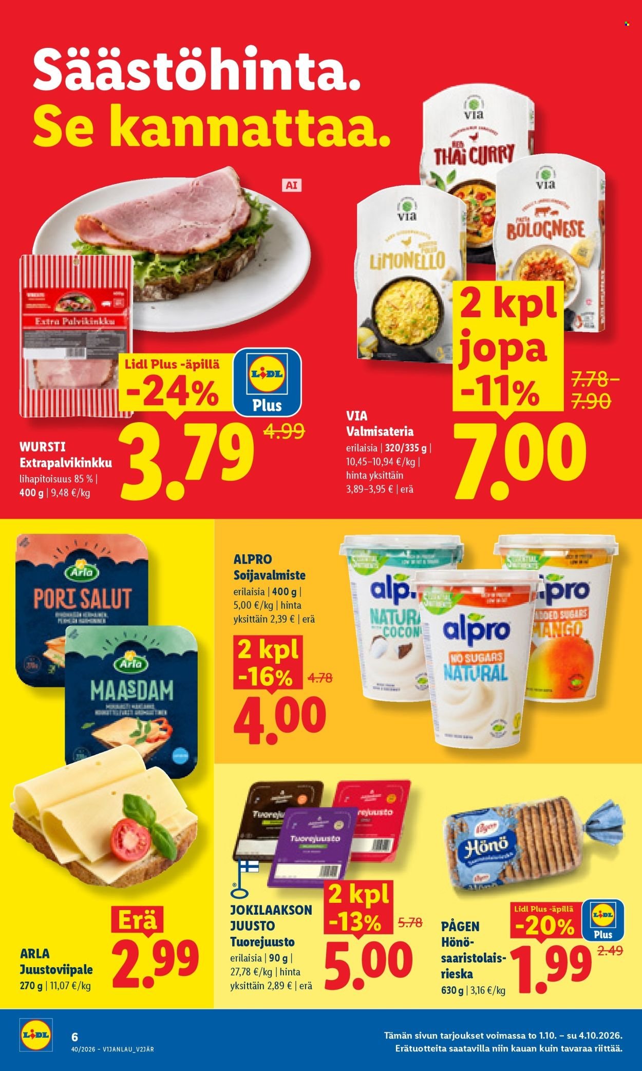 LIDL tarjoukset - Alkaen TO 1.10.2026