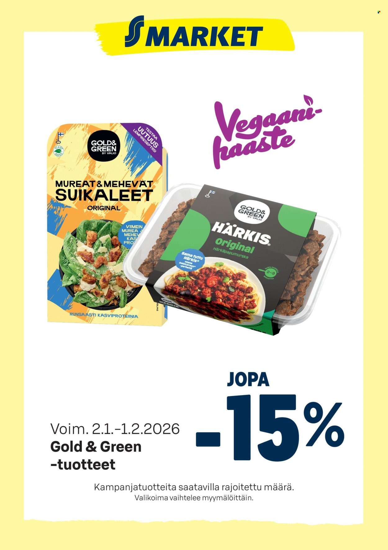 S-MARKET tarjoukset - Gold green