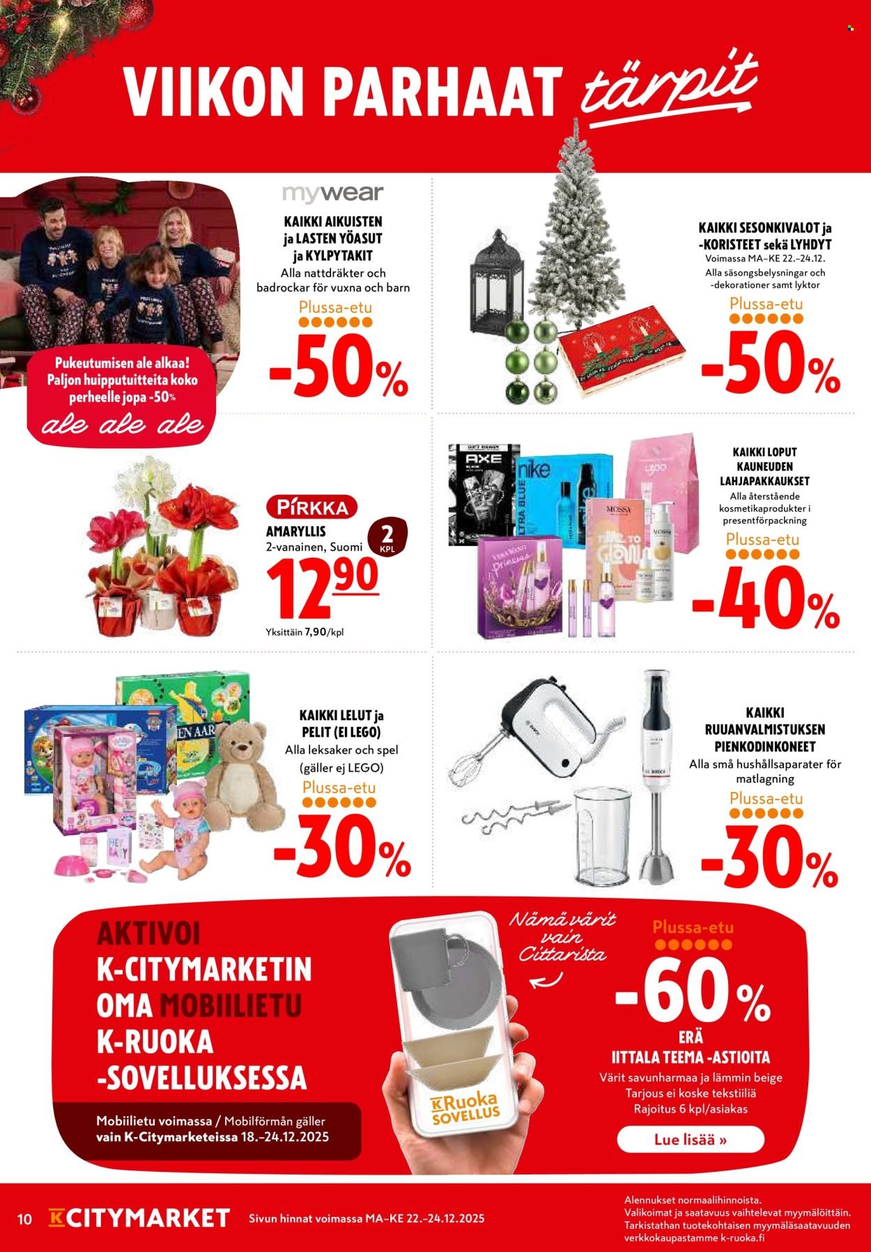 K-CITYMARKET tarjoukset - Alkaen MA 22.12.2025