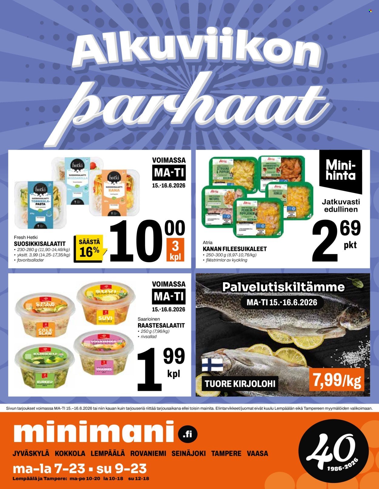 MINIMANI tarjoukset - Alkaen KE 10.6.2026