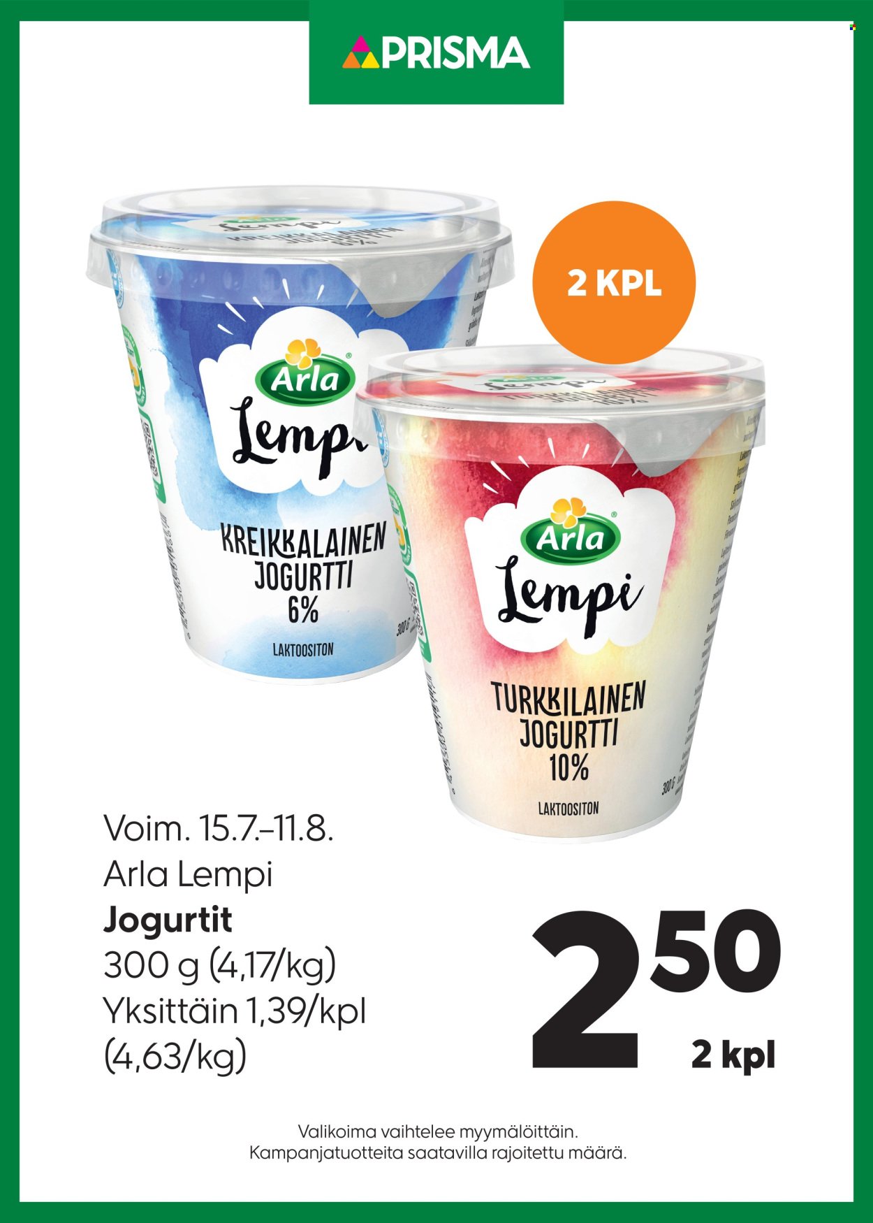 PRISMA tarjoukset - Alkaen KE 15.7.2026