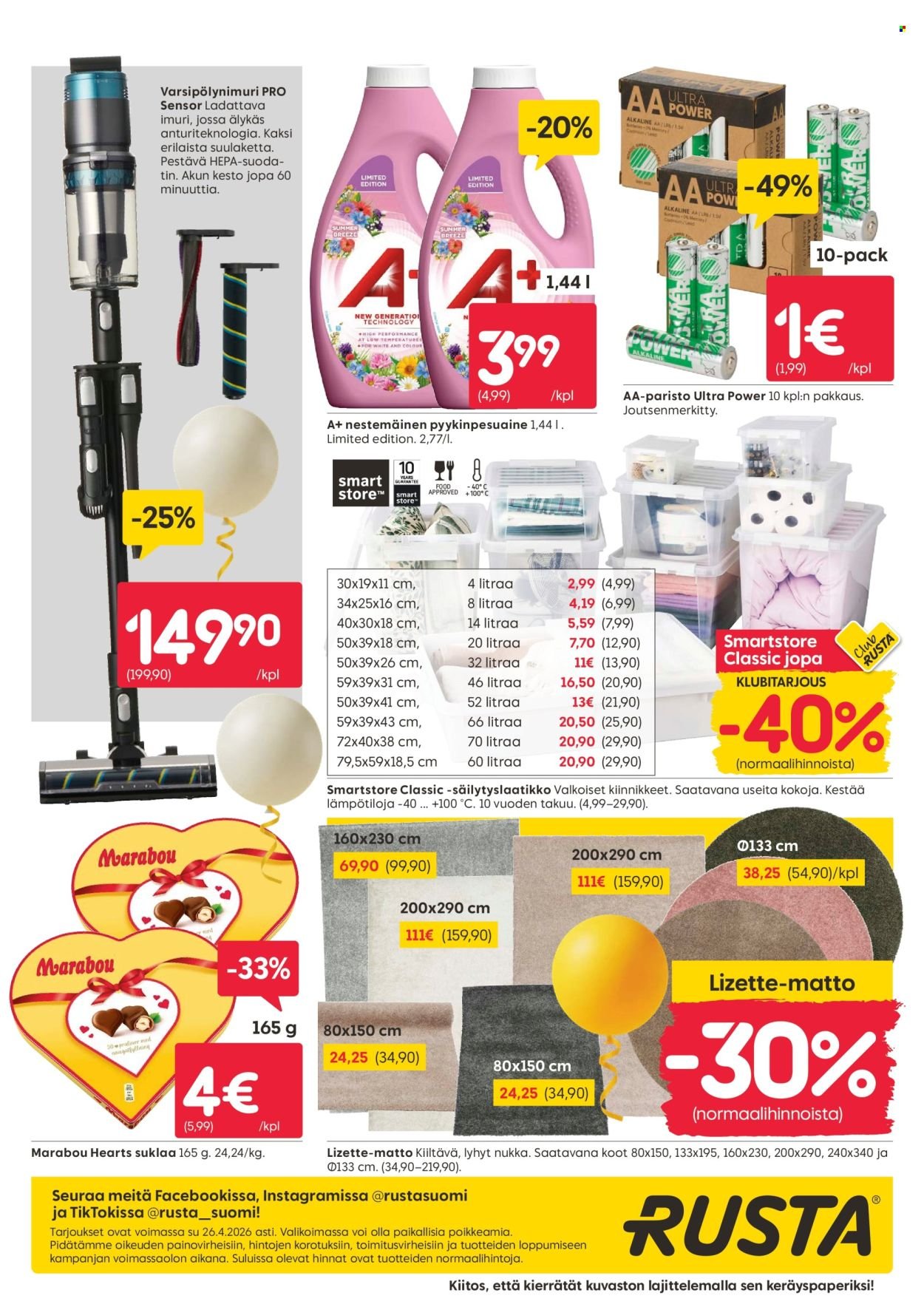 RUSTA tarjoukset - Alkaen MA 20.4.2026