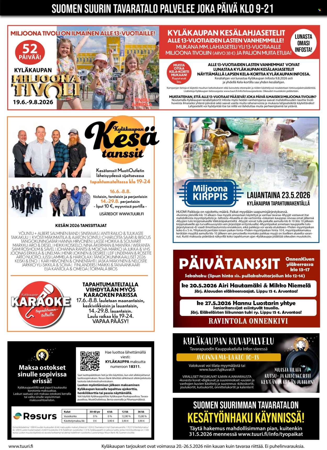 TUURI tarjoukset - Alkaen KE 20.5.2026