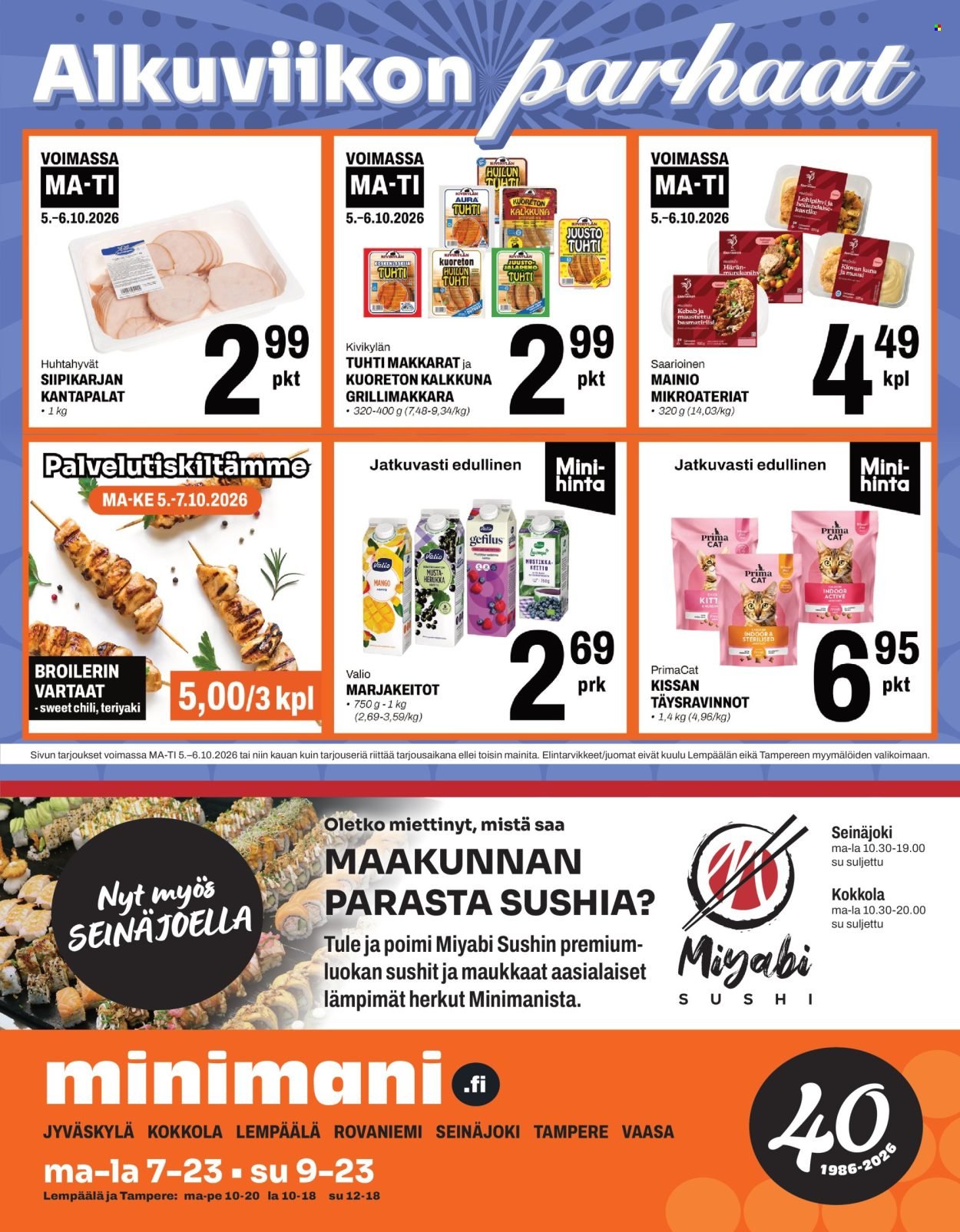 MINIMANI tarjoukset - Alkaen MA 5.10.2026