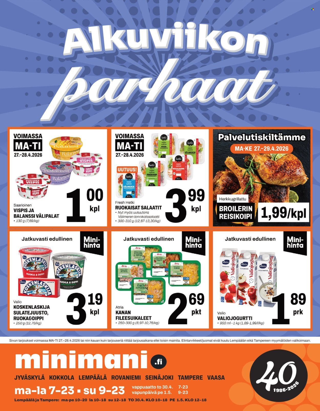MINIMANI tarjoukset - Alkaen MA 27.4.2026