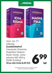 PRISMA tarjoukset - Alkaen KE 3.6.2026