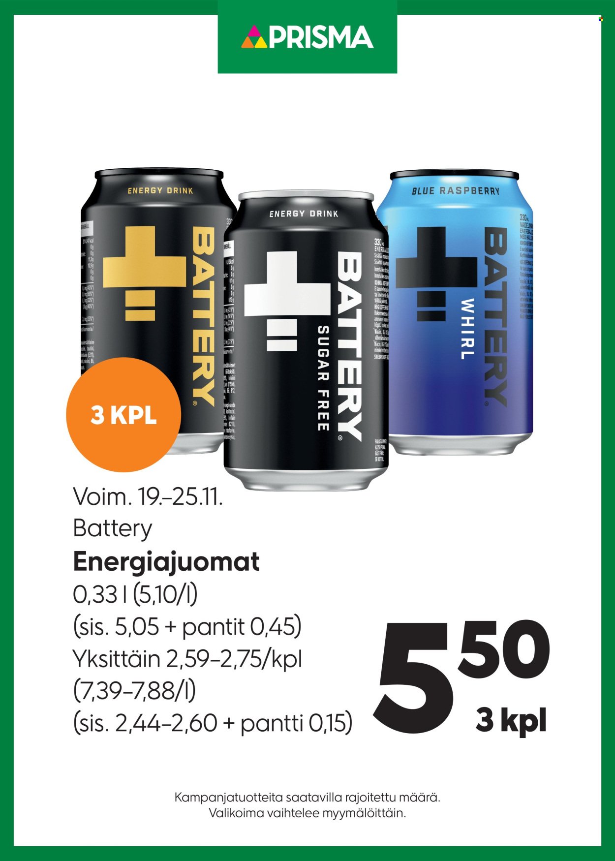 PRISMA tarjoukset - Alkaen KE 19.11.2025 (2025-11-19 - 2025-11-25)