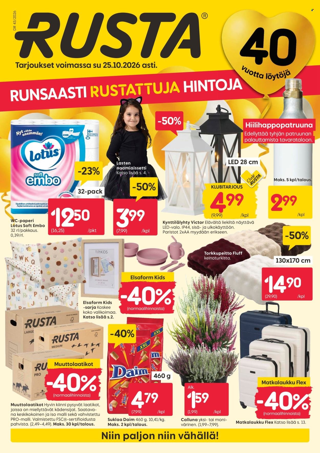 RUSTA tarjoukset - Alkaen MA 19.10.2026