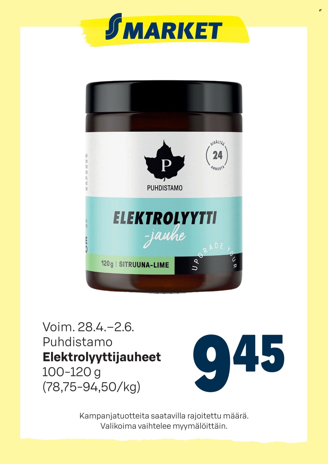 S-MARKET tarjoukset - Elektrolyyttijauheet