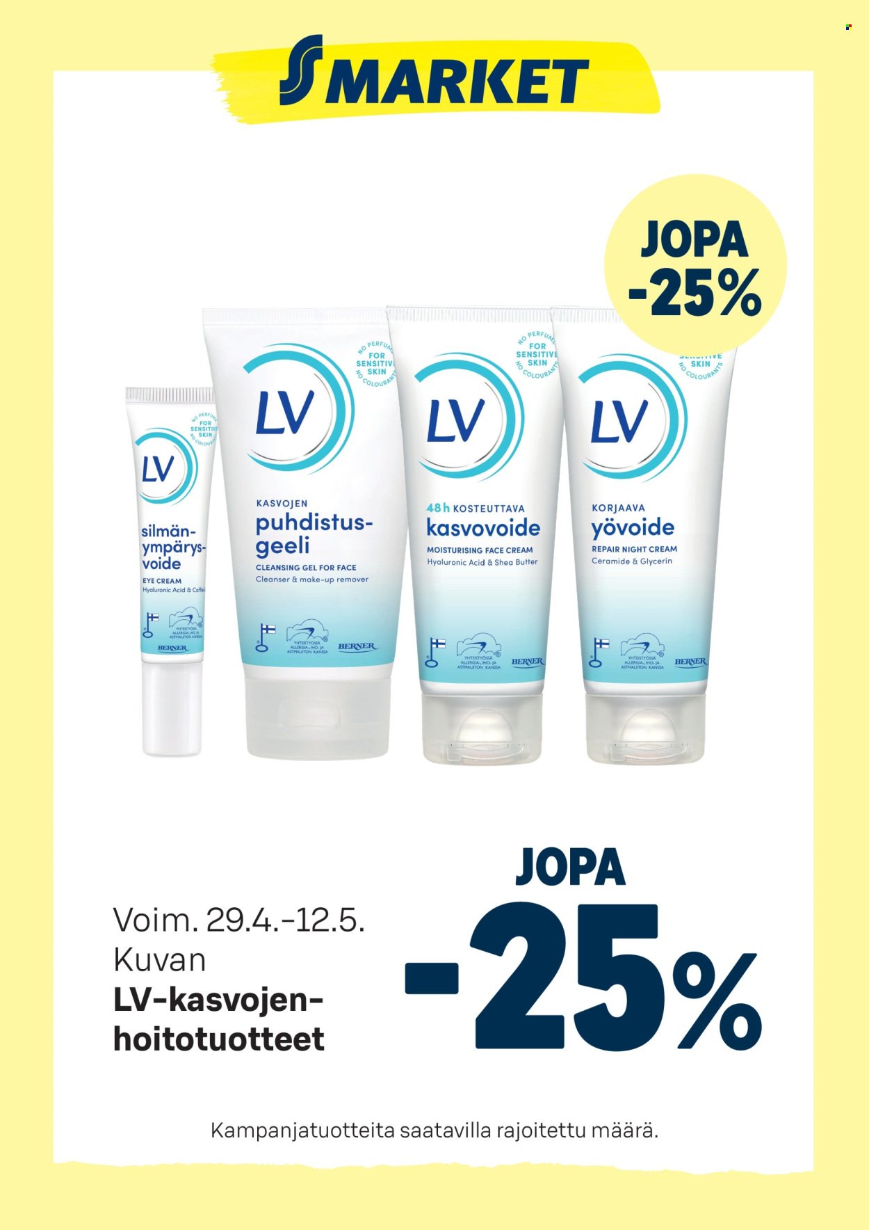S-MARKET tarjoukset - LV-kasvojenhoitotuotteet