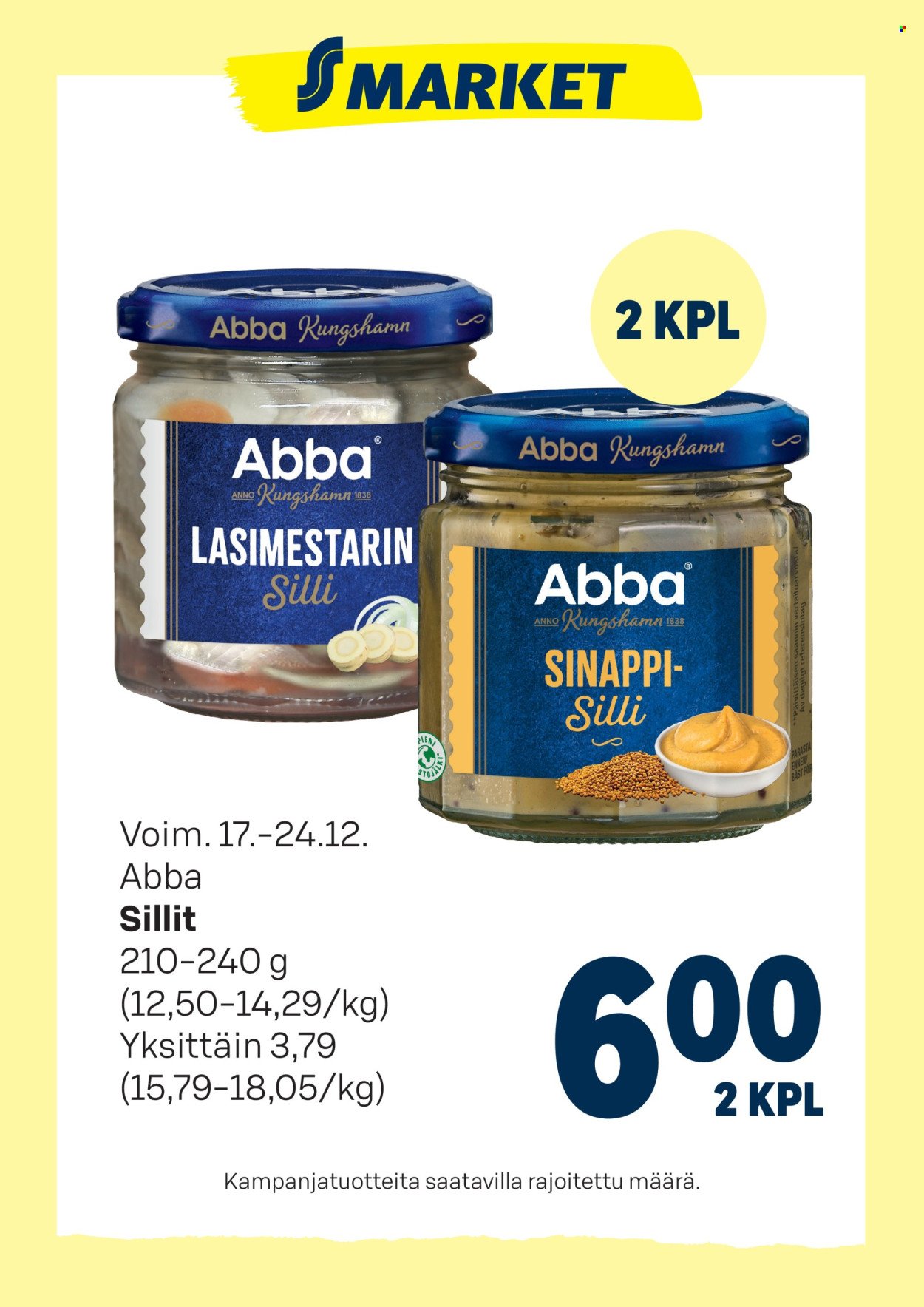 S-MARKET tarjoukset - Abba sillit