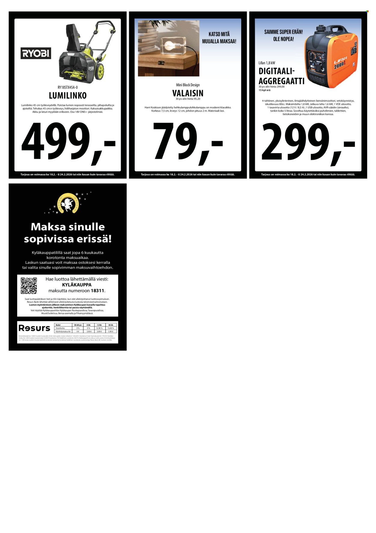 TUURI tarjoukset - Alkaen KE 18.2.2026