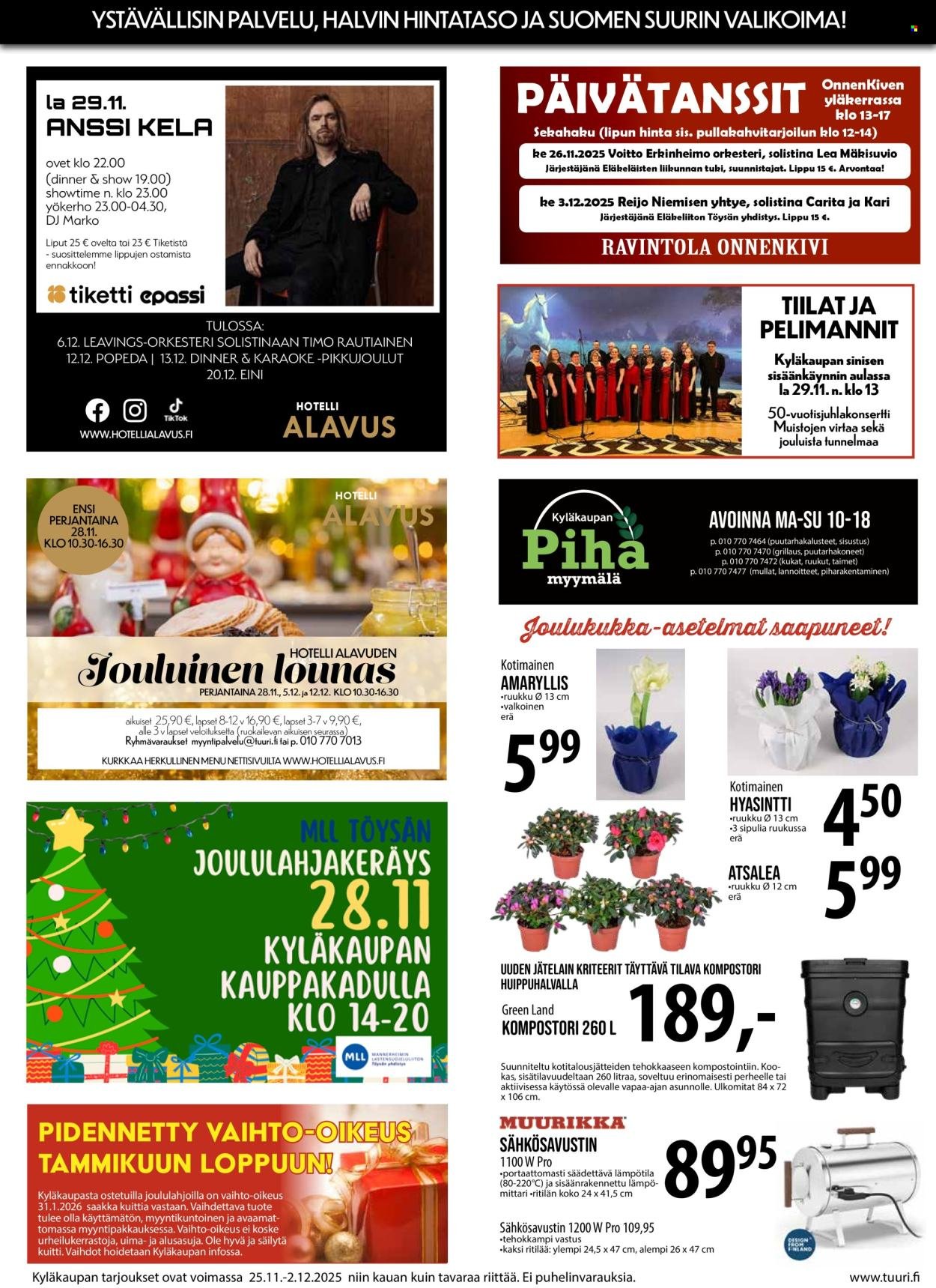 TUURI tarjoukset - Alkaen TI 25.11.2025