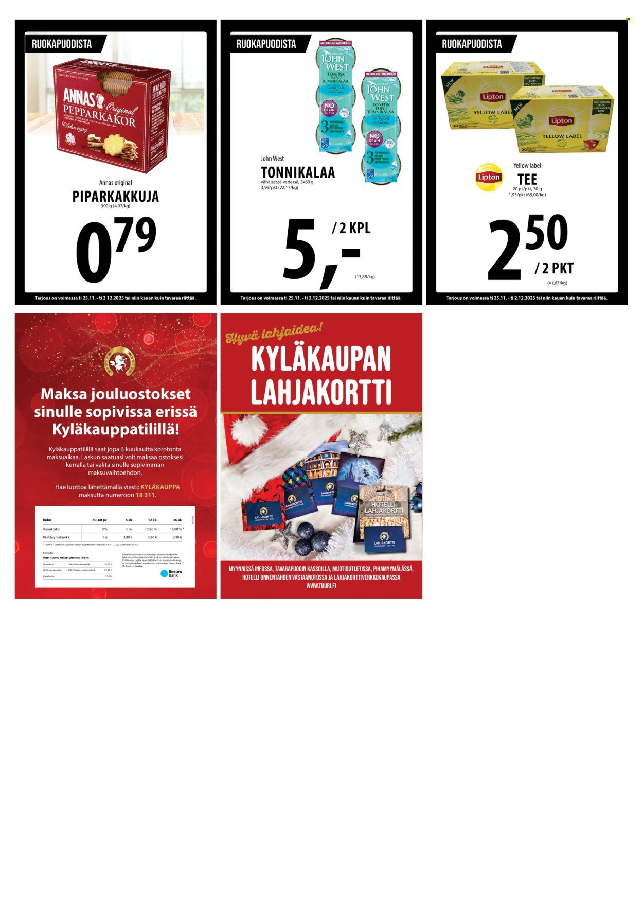 TUURI tarjoukset - Alkaen TI 25.11.2025