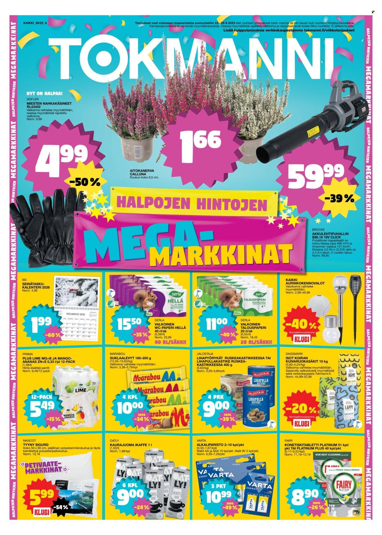TOKMANNI tarjoukset - Tarjoussanomat (2025-09-22 - 2025-09-28)