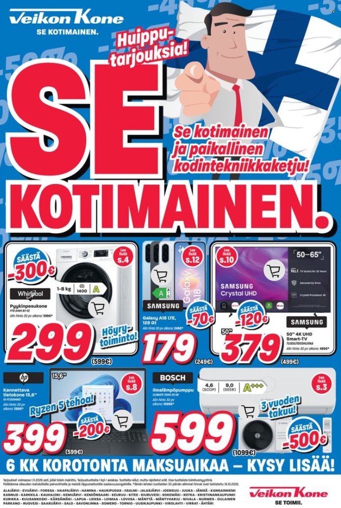 VEIKON KONE tarjoukset - Alkaen MA 19.10.2026
