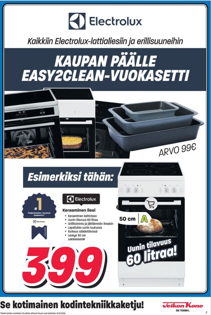 VEIKON KONE tarjoukset - Alkaen MA 19.10.2026