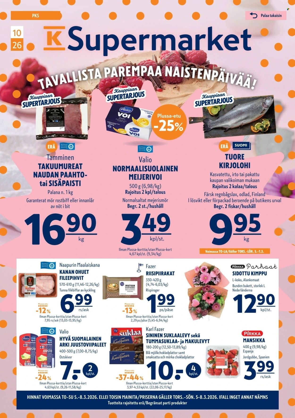 K-SUPERMARKET tarjoukset - Tavallista parempaa ja naistenpäivää