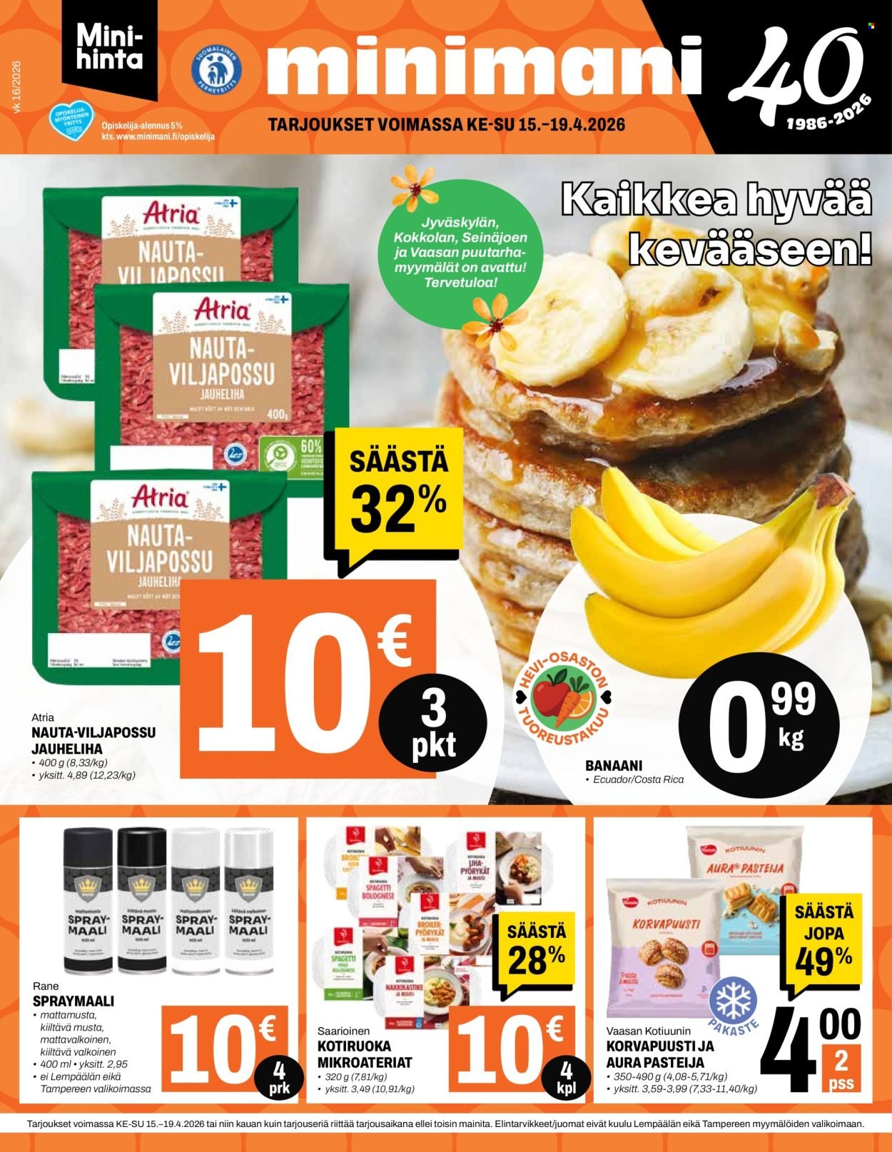 MINIMANI tarjoukset - Alkaen KE 15.4.2026