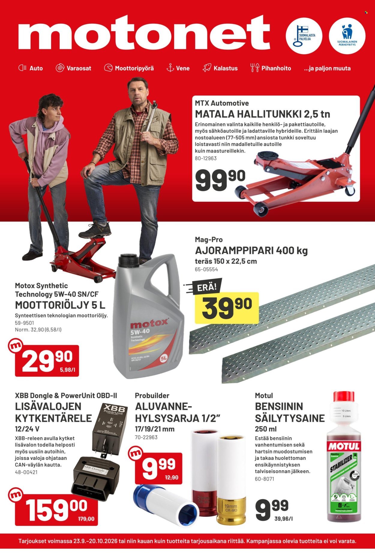 MOTONET tarjoukset - Syyskuun lehti