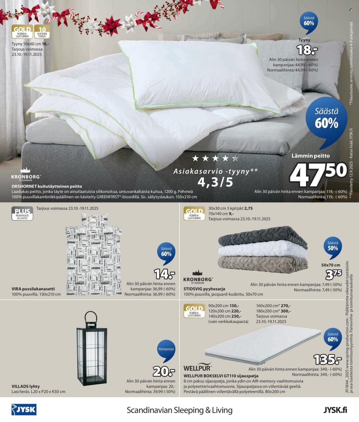 JYSK tarjoukset - Viikon tarjoukset (2025-10-30 - 2025-11-05)