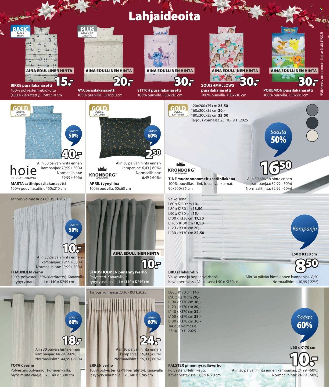 JYSK tarjoukset - Viikon tarjoukset (2025-10-30 - 2025-11-05)