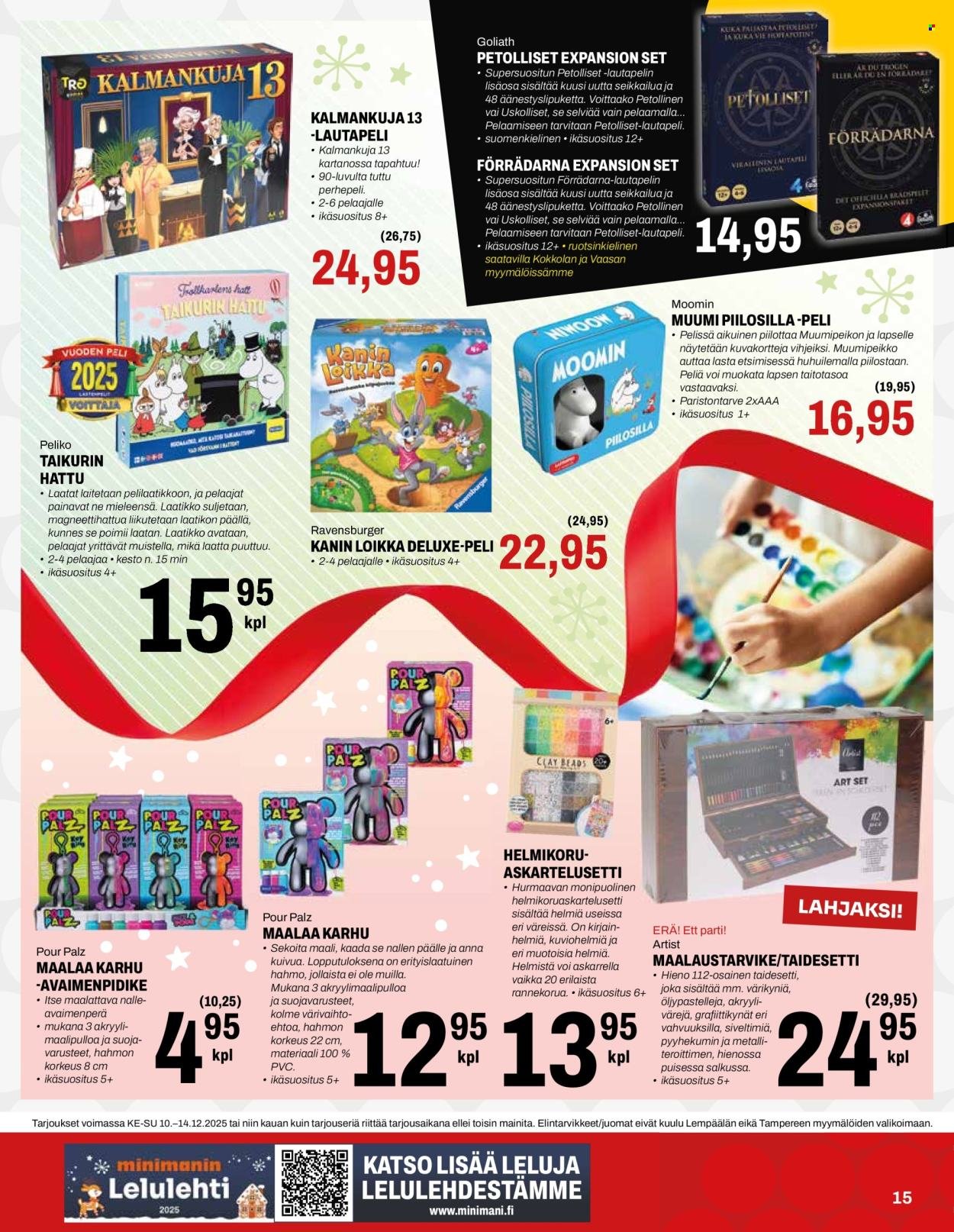 MINIMANI tarjoukset - Alkaen KE 10.12.2025