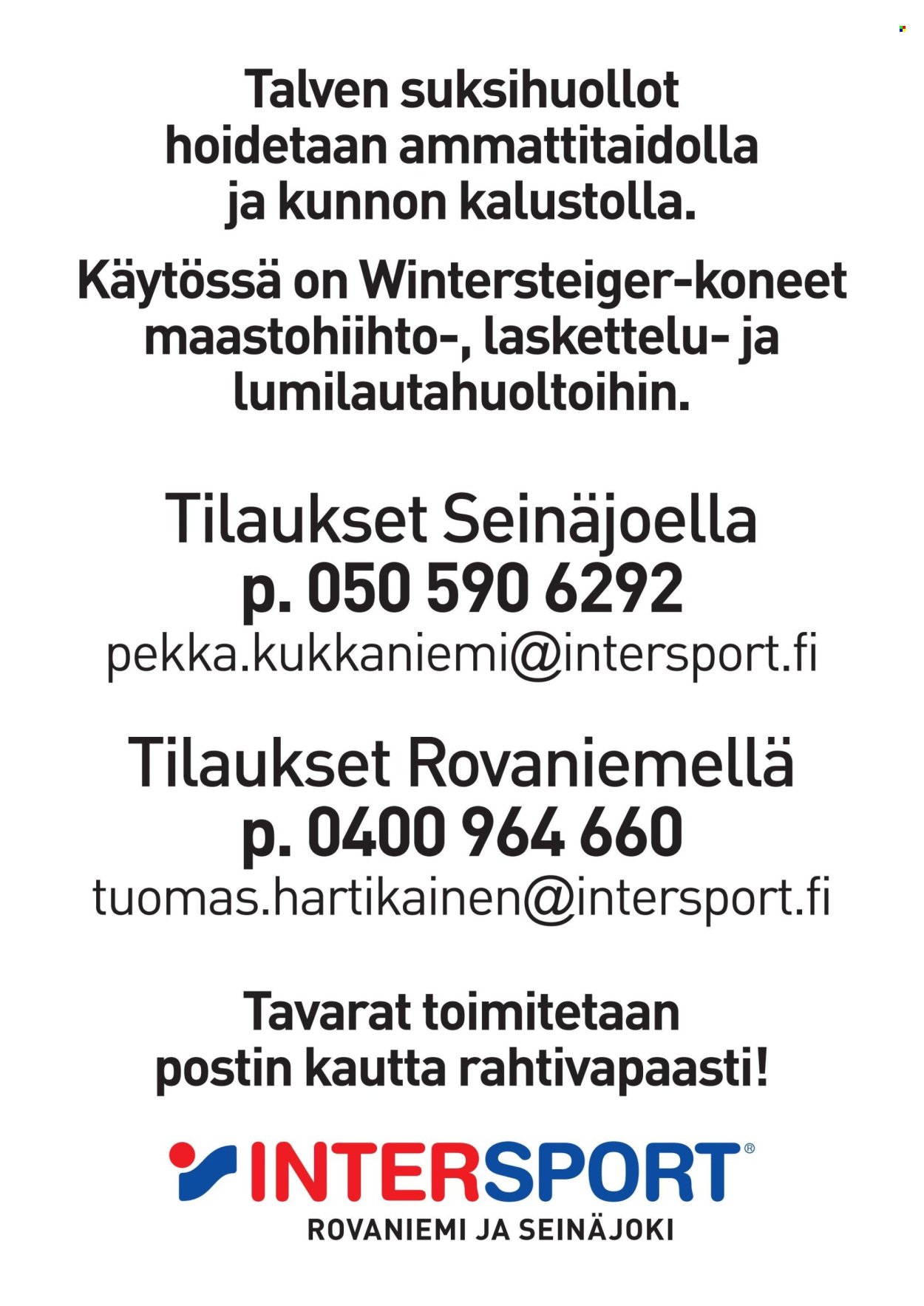 INTERSPORT tarjoukset - Huippusuksia Intersportista pilkkahintaan! (2025-11-04)