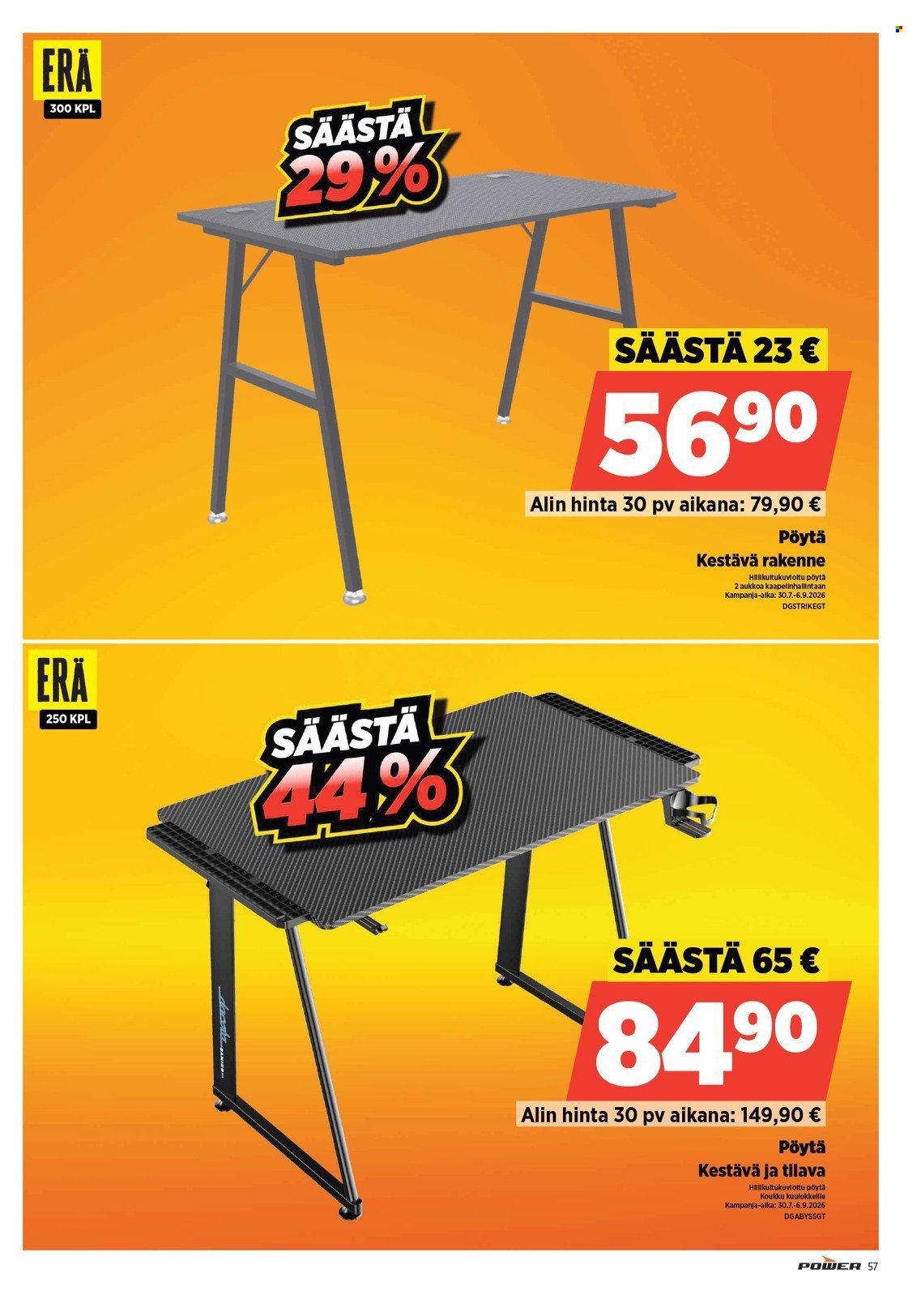 POWER tarjoukset - Elokuu 2026