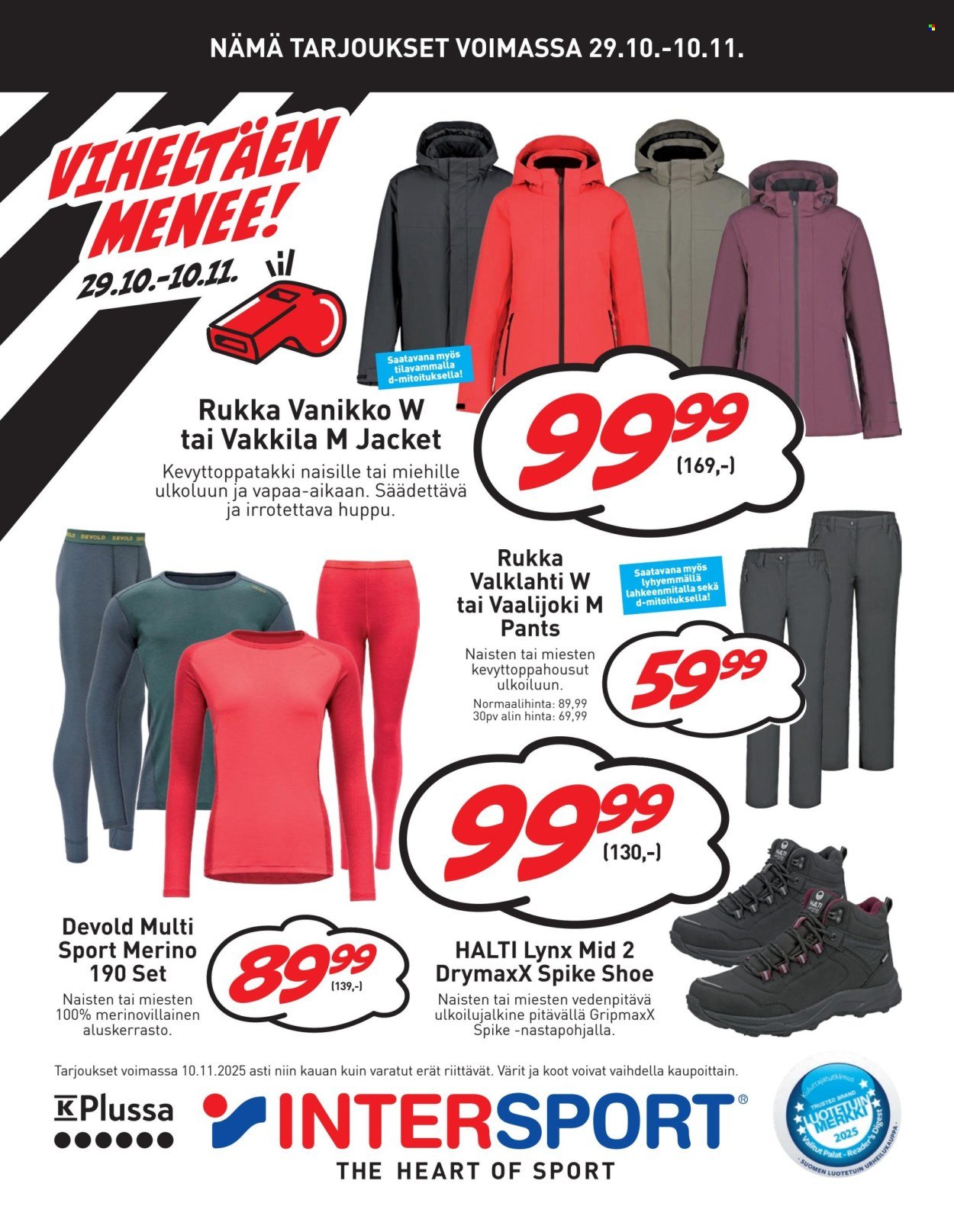 INTERSPORT tarjoukset - Viheltäen Menee! (2025-10-29 - 2025-11-10)