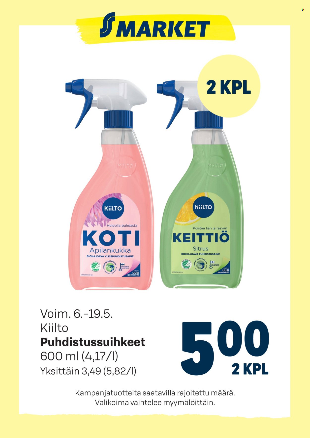 S-MARKET tarjoukset - Kiilto