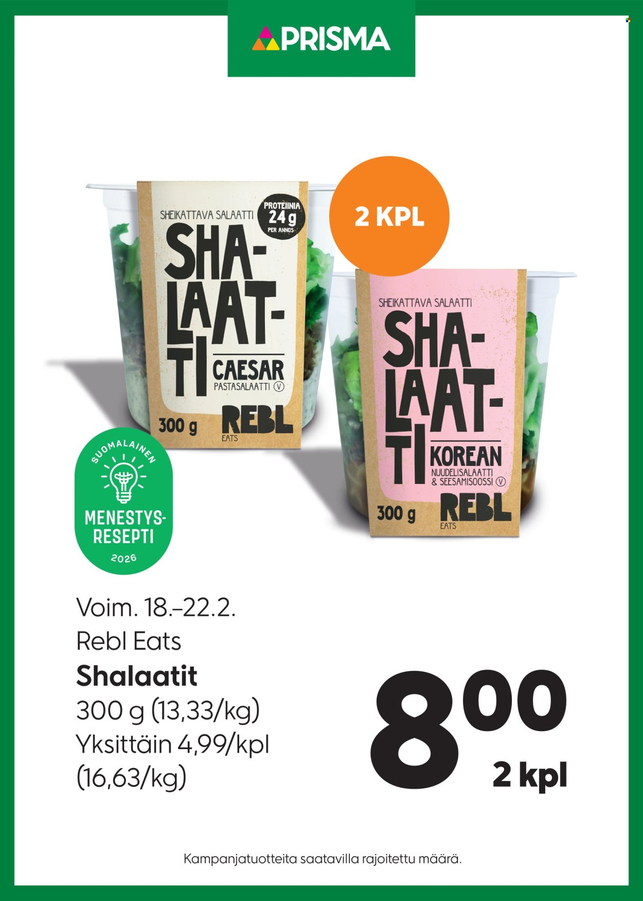 PRISMA tarjoukset - Alkaen KE 18.2.2026