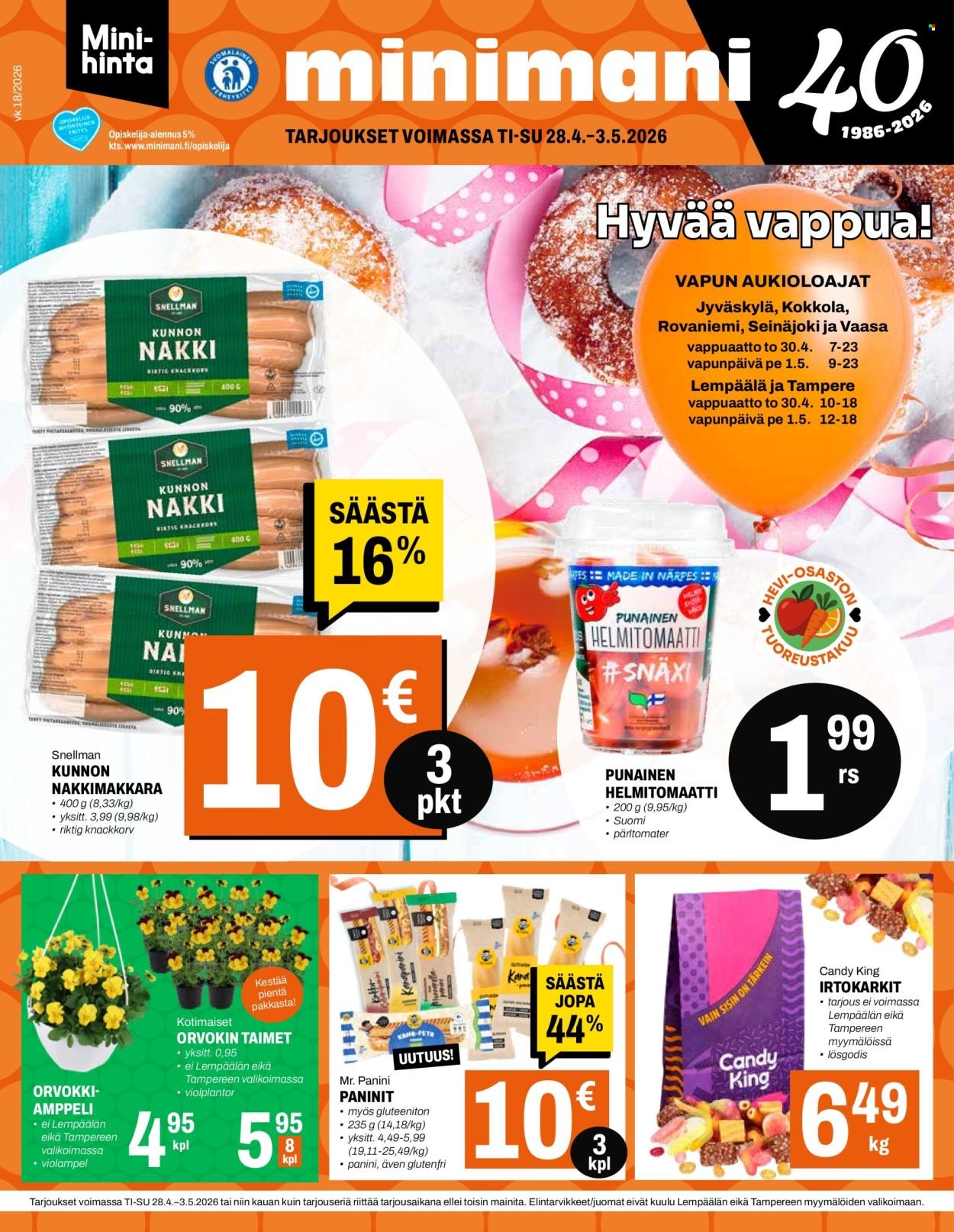 MINIMANI tarjoukset - Alkaen TI 28.4.2026