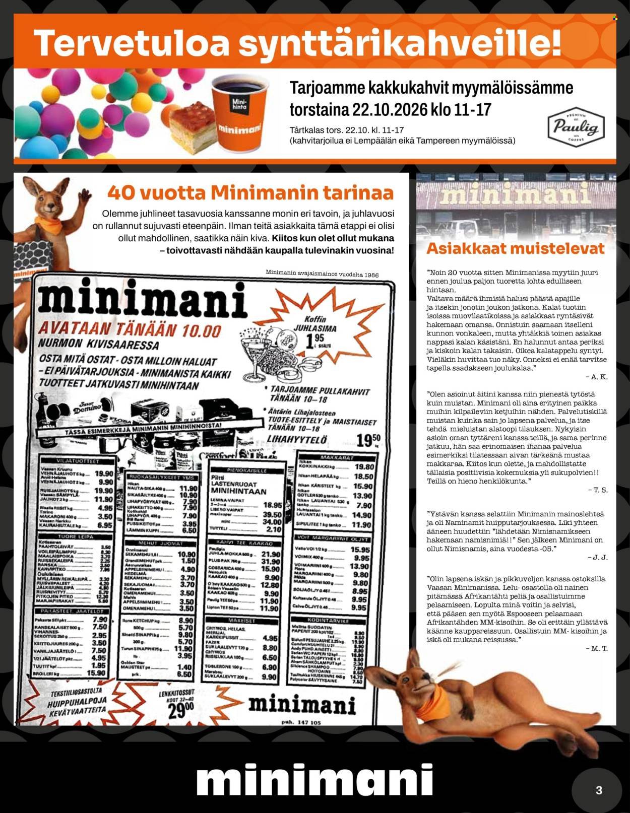 MINIMANI tarjoukset - Alkaen KE 21.10.2026
