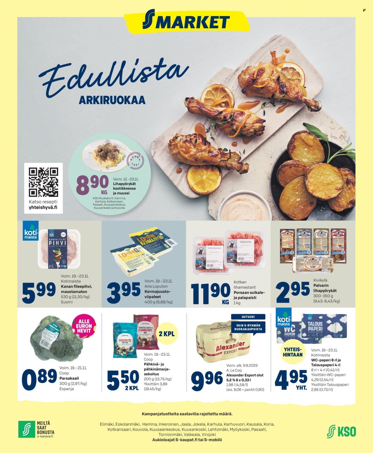 S-MARKET tarjoukset - Ilmoitus (2025-11-19 - 2025-11-23)