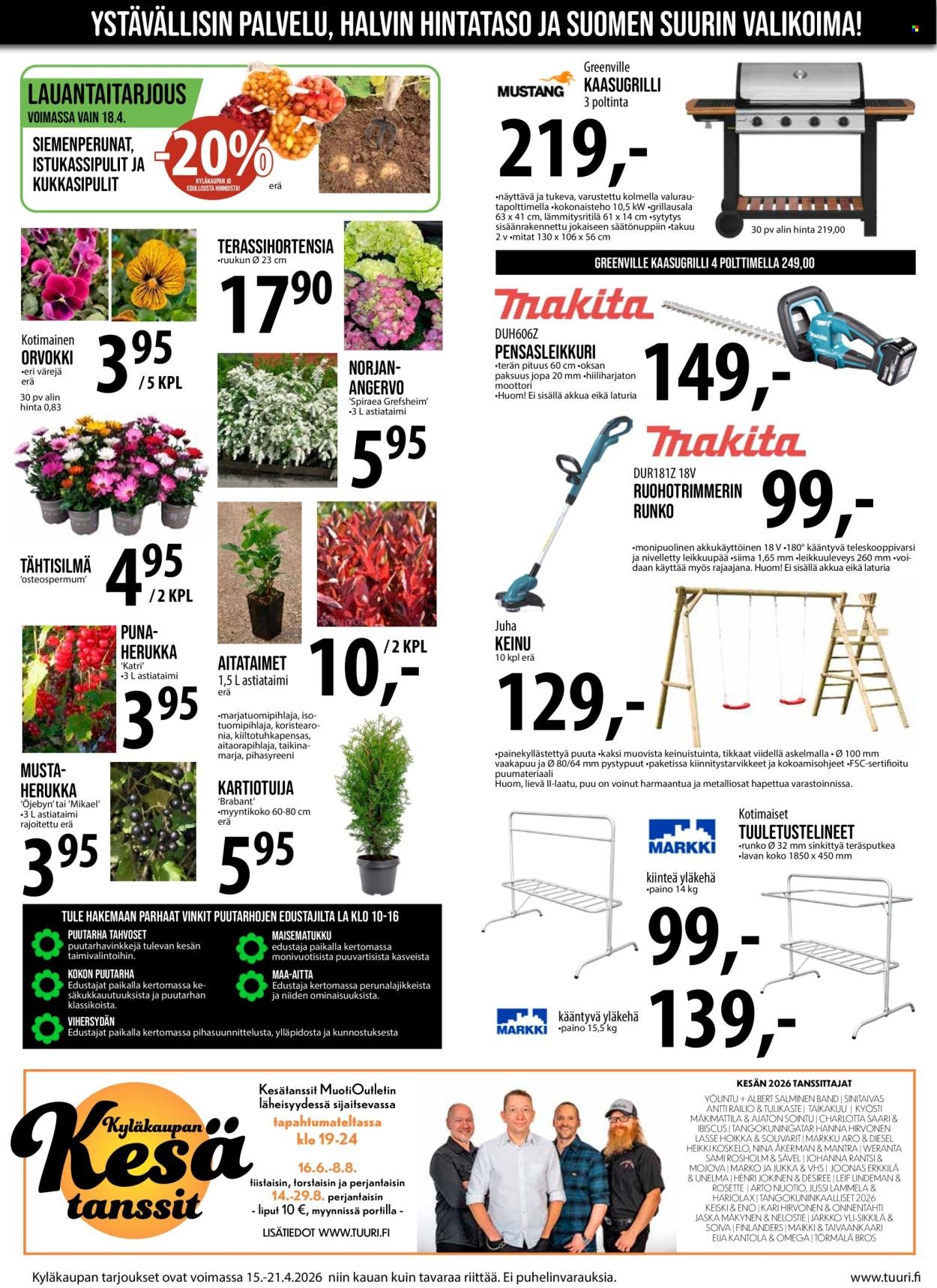 TUURI tarjoukset - Alkaen KE 15.4.2026