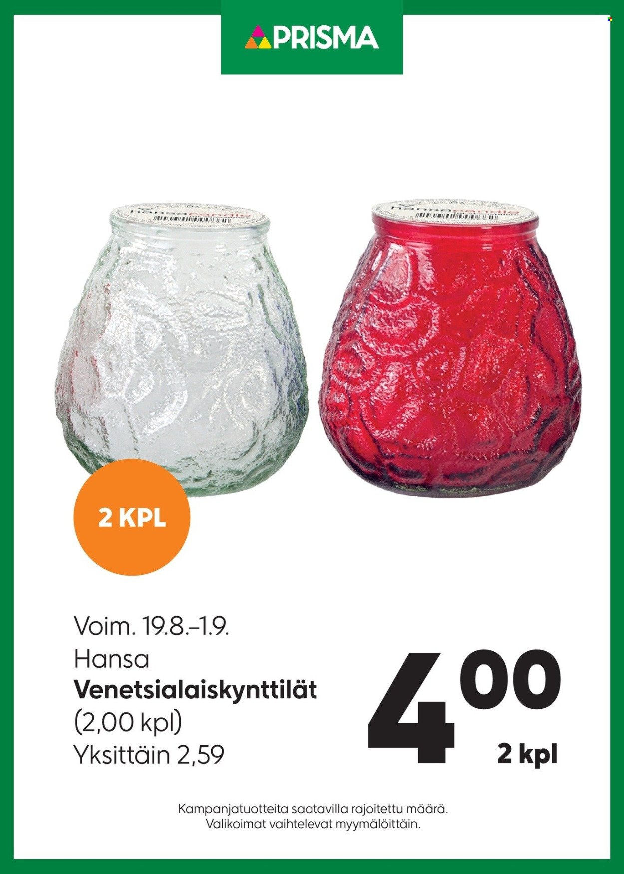 PRISMA tarjoukset - Alkaen KE 19.8.2026