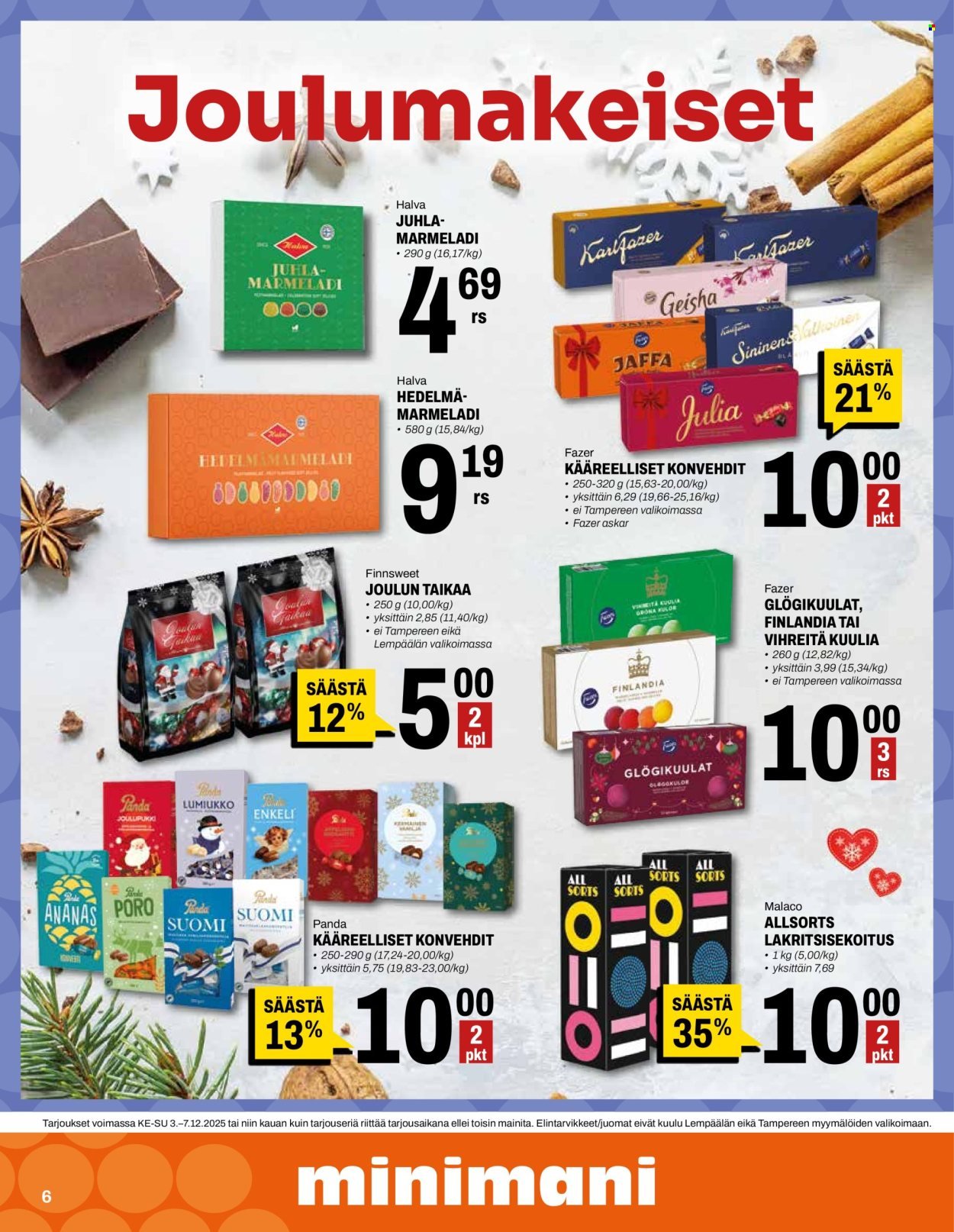 MINIMANI tarjoukset - Alkaen KE 3.12.2025